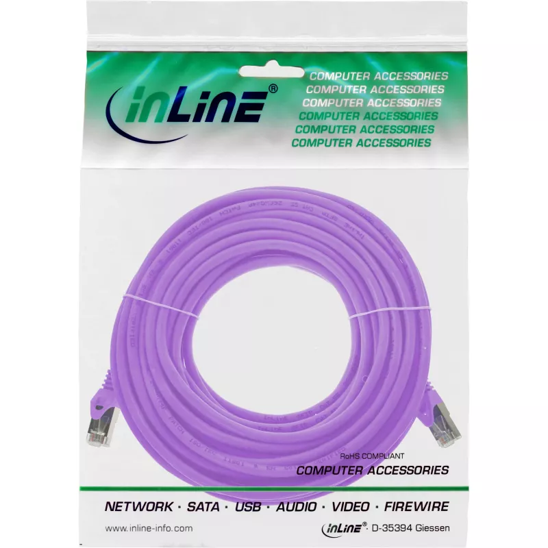 InLine patch-kaabel SF/UTP Cat.5e lilla 10 m