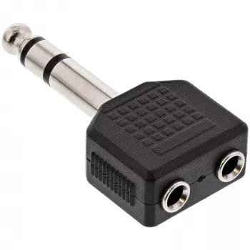 InLine heliadapter 6,3mm stereopesa isane / 2x 3,5mm stereo emane