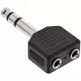 InLine heliadapter 6,3mm stereopesa isane / 2x 3,5mm stereo emane