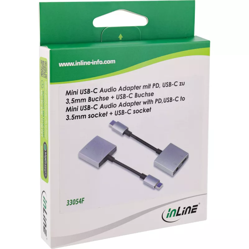 InLine USB-C heliadapteri kaabel, USB-C 3,5 mm pistikupesale + PD 30W