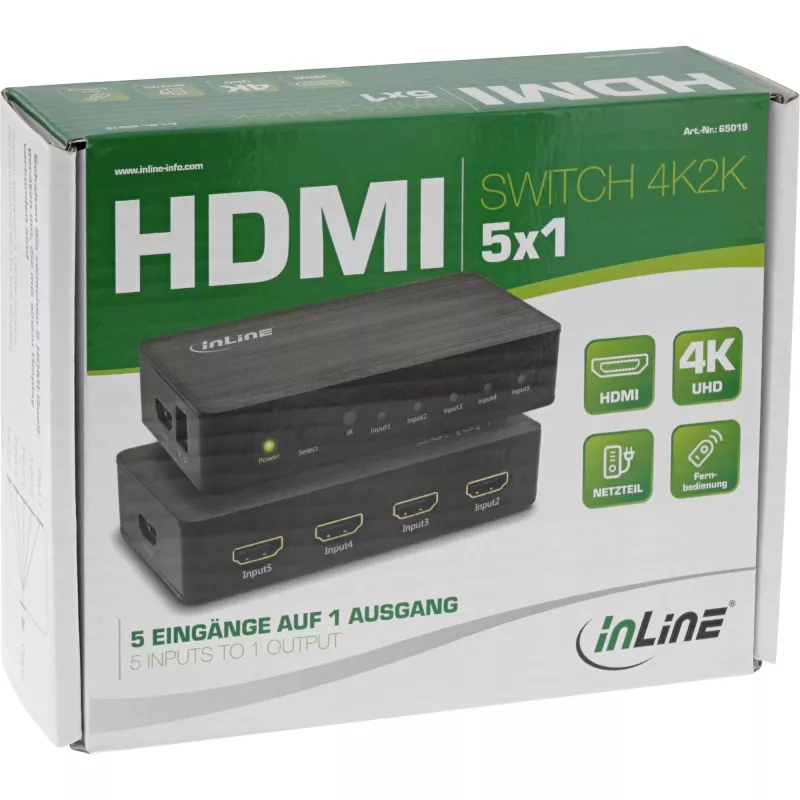 InLine HDMI lüliti 5 pordiga 4K2K@60Hz HDCP 2.2 must
