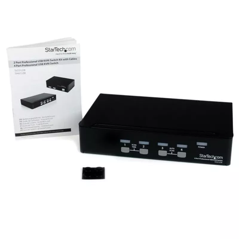 StarTech.com 4-pordiline professionaalne VGA USB KVM-lüliti jaoturiga