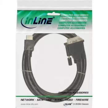 InLine HDMI-DVI kaabel 19 kontaktiga isane / 18+1 isane + ferriitsüdamik must 5 m
