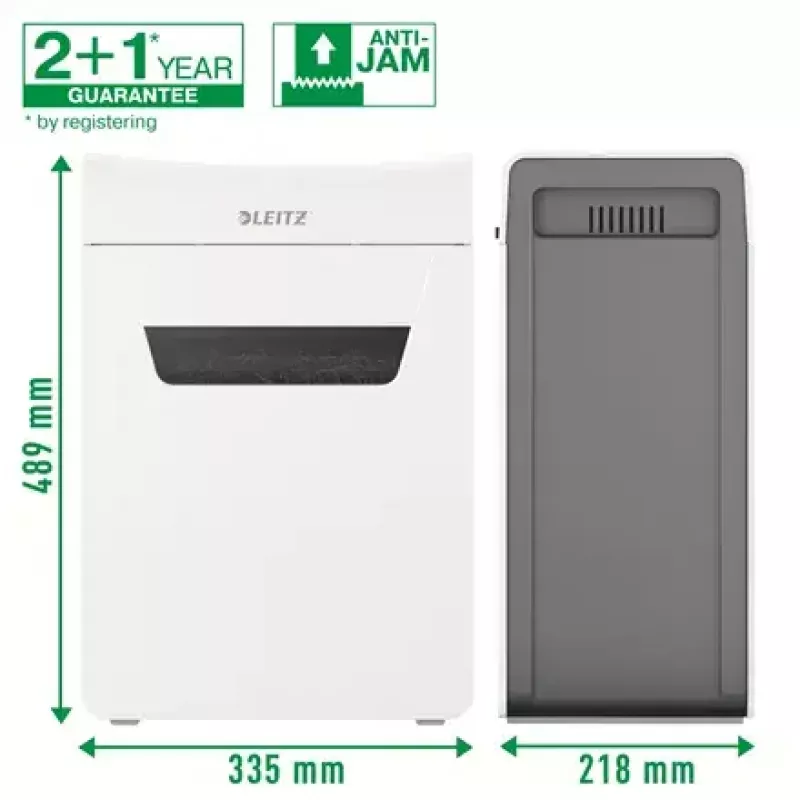 Paberipurustaja LEITZ IQ Protect Premium 6M P5 — Mikrolõikus, 18 L, puutetundlik juhtimine, 351×204×355 mm