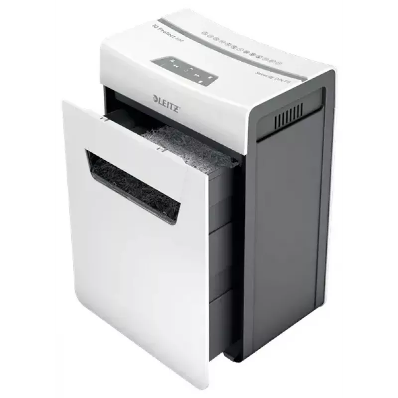 Paberipurustaja LEITZ IQ Protect Premium 6M P5 — Mikrolõikus, 18 L, puutetundlik juhtimine, 351×204×355 mm
