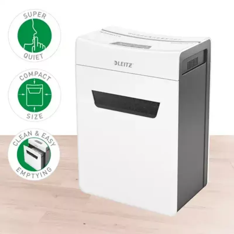 Paberipurustaja LEITZ IQ Protect Premium 6M P5 — Mikrolõikus, 18 L, puutetundlik juhtimine, 351×204×355 mm