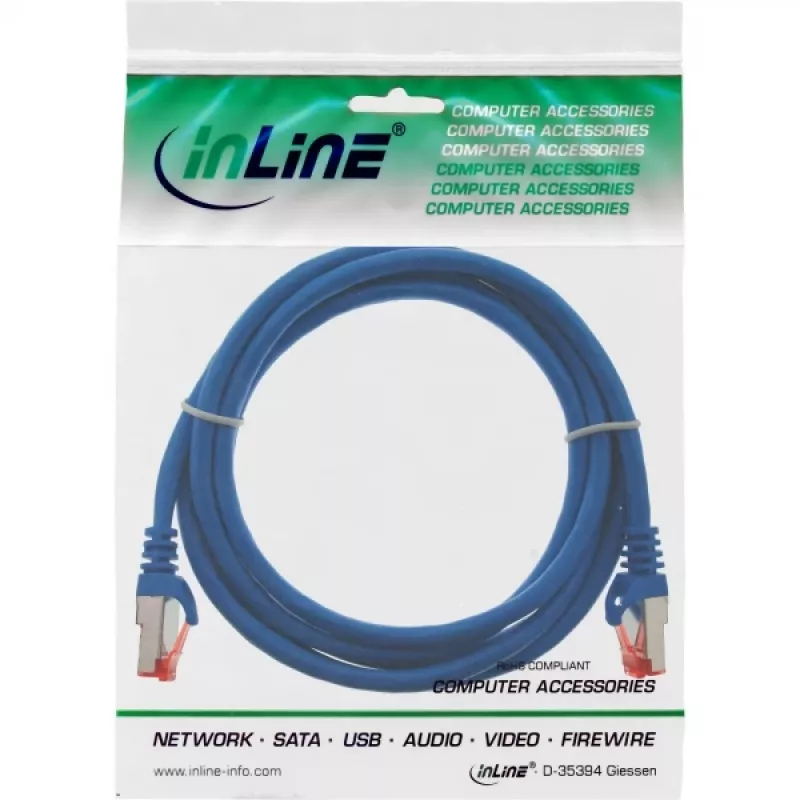 InLine patch-kaabel S/FTP PiMF Cat.6 250 MHz PVC CCA sinine 3 m