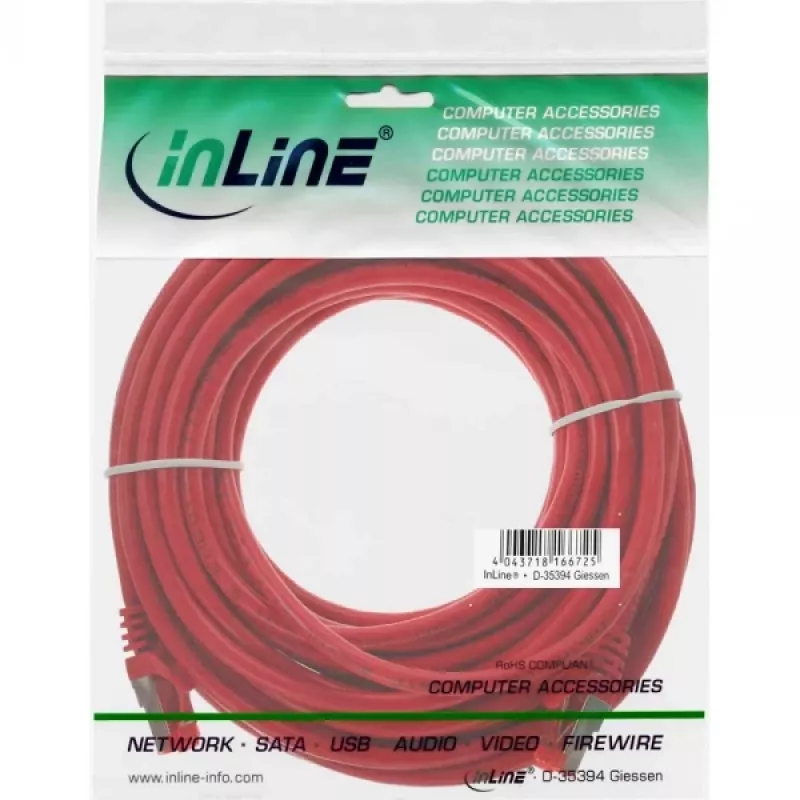 InLine Patchkaabel S/FTP PiMF Cat.6 250MHz PVC CCA punane 10m