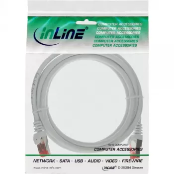 InLine patch-kaabel S/FTP PiMF Cat.6 250MHz PVC CCA valge 0.3m