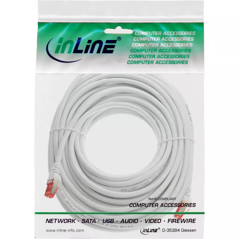 InLine ühenduskaabel S/FTP PiMF Cat.6 250MHz PVC CCA valge 5m
