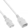 Toitejuhtme pikendus C13 C14 InLine 16631W 1m valge