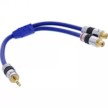 InLine helikaabel Premium 2x RCA emane / 3,5 mm isane kullatud 0,25 m