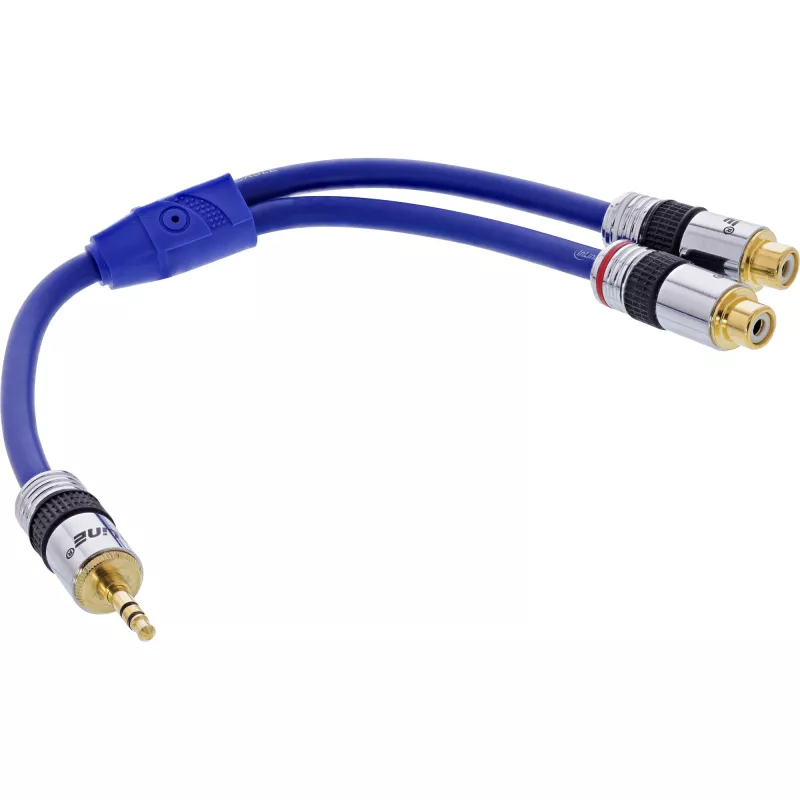 InLine helikaabel Premium 2x RCA emane / 3,5 mm isane kullatud 0,25 m