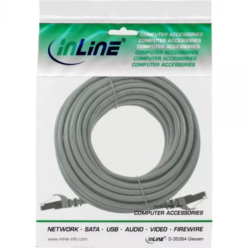 InLine patch-kaabel U/UTP Cat.5e AWG26 hall 10 m