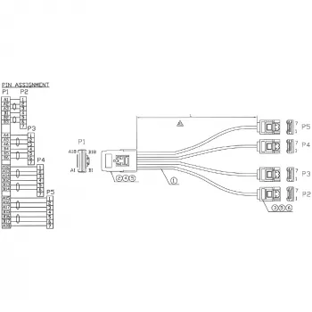 InLine SAS-kaabel Mini SAS SFF8087 kuni 4x SATA otse OCR 0,5 m