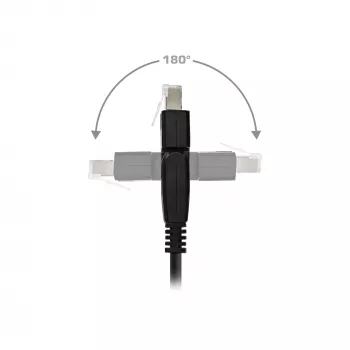 InLine 180° paigalduskaabel S/FTP PiMF Cat.6A 500MHz halogeenivaba vask must 1m