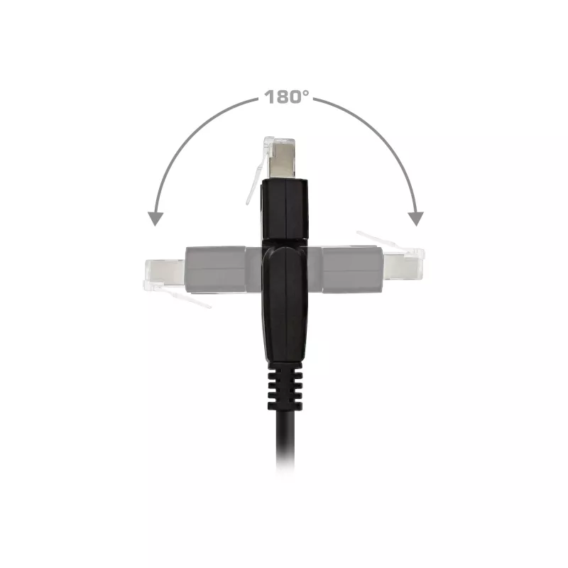 InLine 180° paigalduskaabel S/FTP PiMF Cat.6A 500MHz halogeenivaba vask must 1m