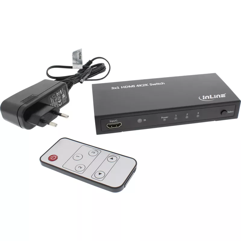 InLine HDMI lüliti 3 SISEND 1 VÄLJUND signaal 4K2K 3D HD heli