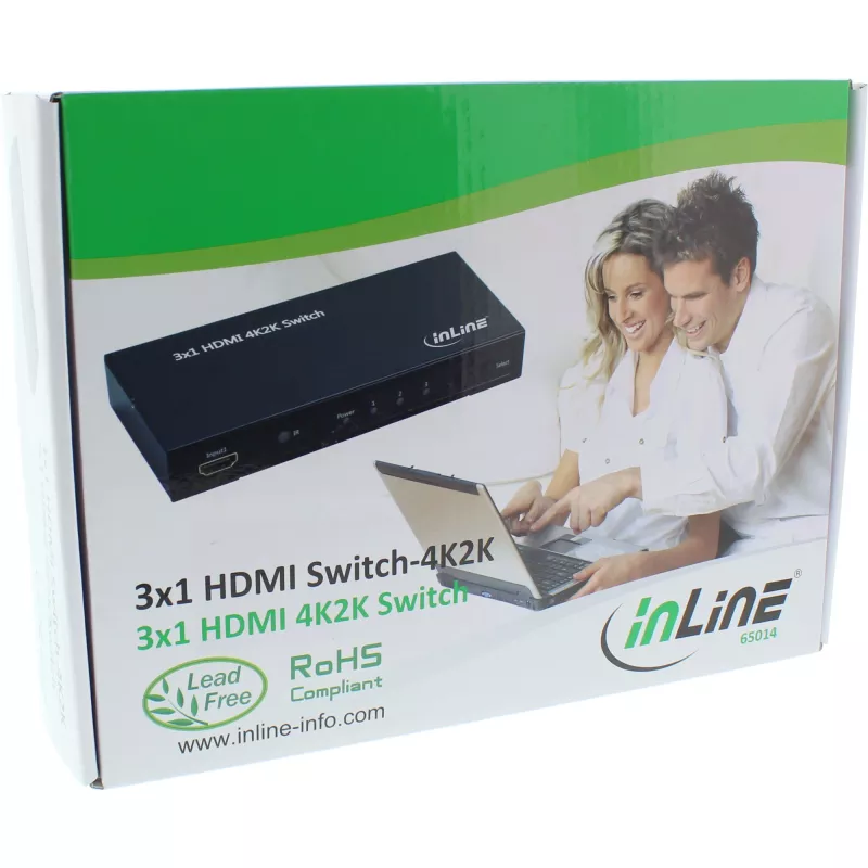 InLine HDMI lüliti 3 SISEND 1 VÄLJUND signaal 4K2K 3D HD heli