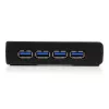 StarTech.com 4-pordiline must SuperSpeed USB 3.0 jaotur, USB 3.2 Gen 1 (3.1 Gen 1) Type-A, 5000 Mbit/s, must, toide, 5 V, 2 A