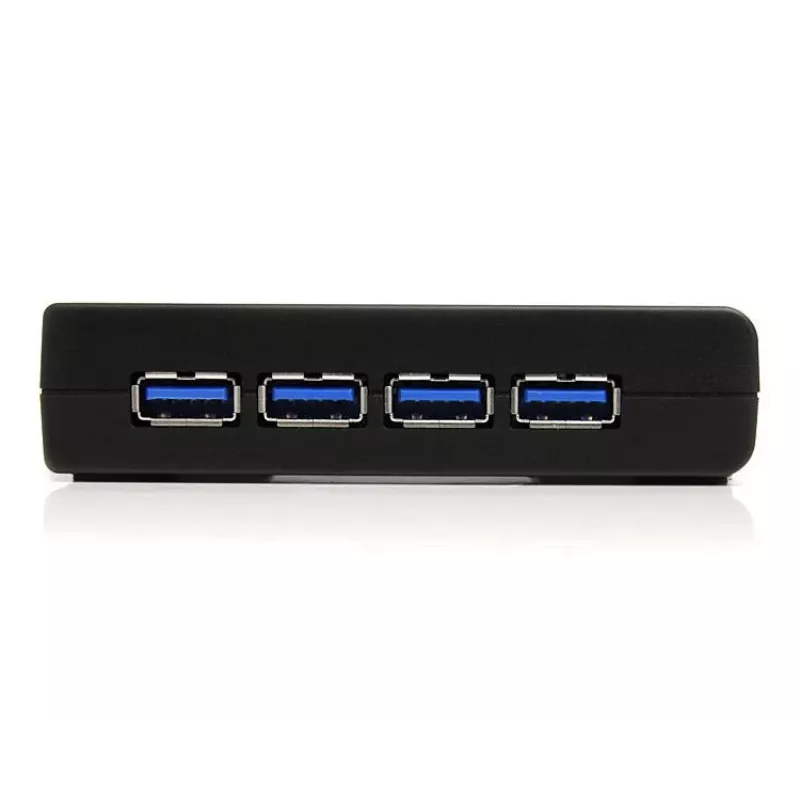 StarTech.com 4-pordiline must SuperSpeed USB 3.0 jaotur, USB 3.2 Gen 1 (3.1 Gen 1) Type-A, 5000 Mbit/s, must, toide, 5 V, 2 A