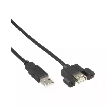 InLine 100 tk Bulk-Pack USB 2.0 kaabel A-pistik – A-pesa pesapaneeli jaoks 0,6 m