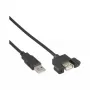 InLine 100 tk Bulk-Pack USB 2.0 kaabel A-pistik – A-pesa pesapaneeli jaoks 0,6 m