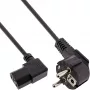 InLine 25 tk. hulgipakend toitekaabel tüüp F, nurga all C13, paremale nurga all, must, 3 m
