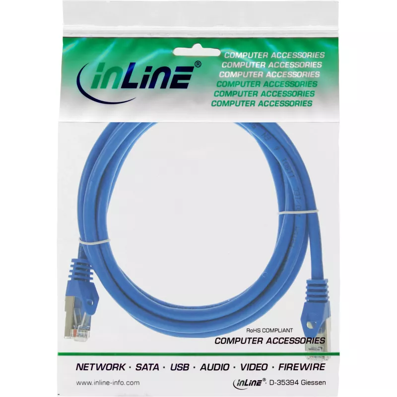 InLine patch-kaabel SF/UTP Cat.5e sinine 3m