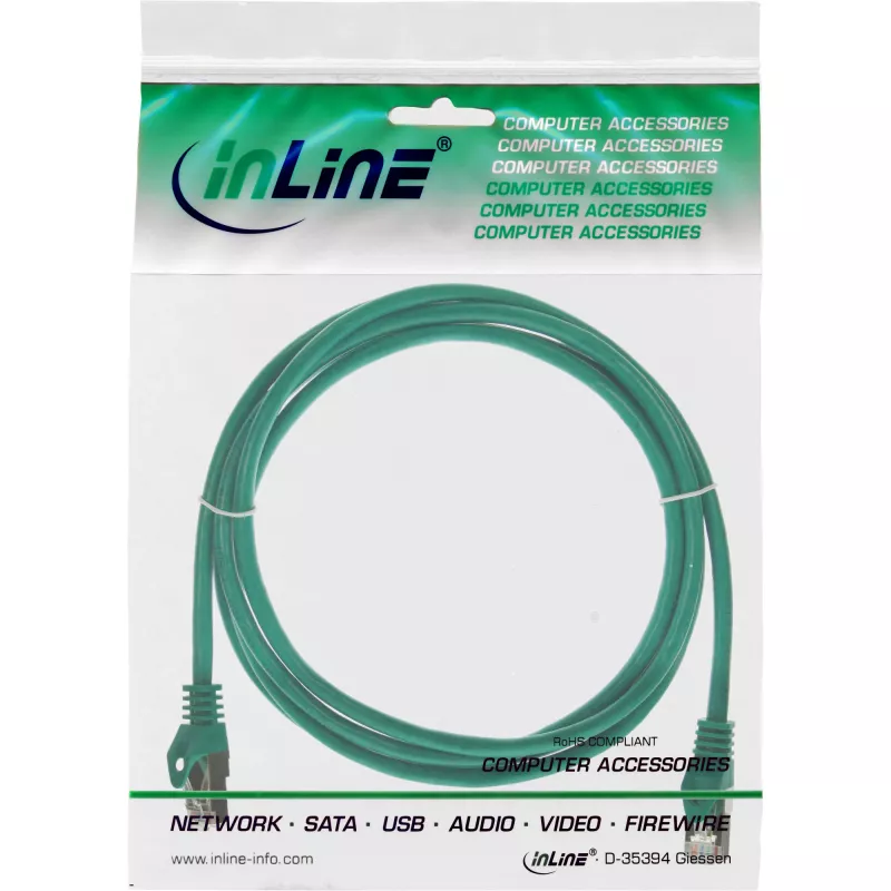 InLine patch-kaabel SF/UTP Cat.5e roheline 3m