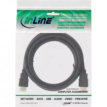 InLine High Speed HDMI-kaabel Ethernetiga Premium 4K2K isane/isane must 0,3 m