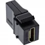 InLine HDMI Keystone sisselõigatav moodul, 4K/60Hz, HDMI AF/AF nurga all must