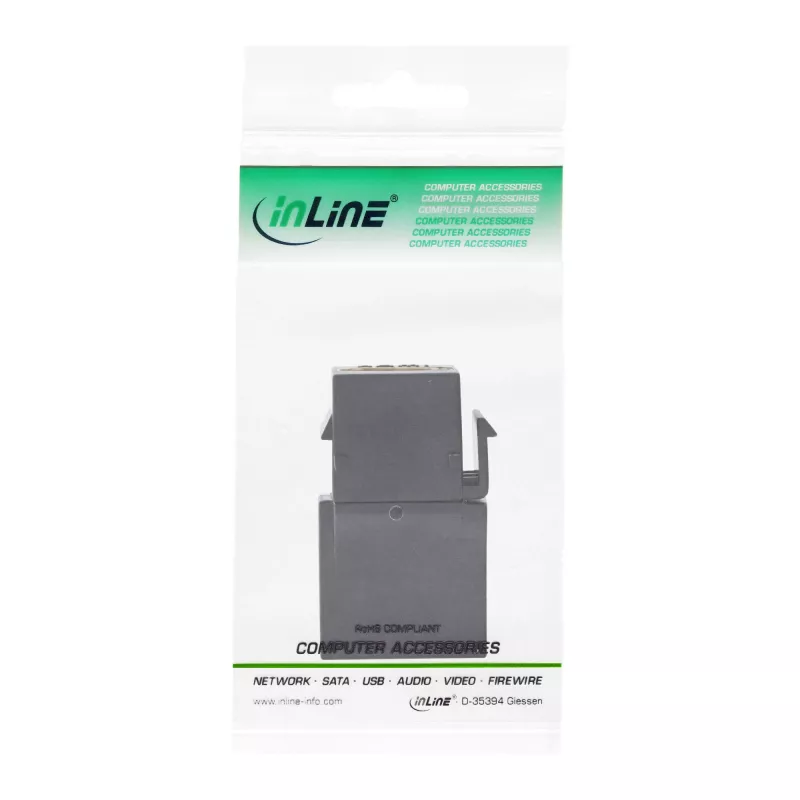 InLine HDMI Keystone sisselõigatav moodul, 4K/60Hz, HDMI AF/AF nurga all must