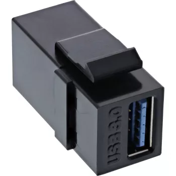 InLine USB 3.1 Snap-In-moodul, USB-A F/F, must korpus