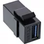 InLine USB 3.1 Snap-In-moodul, USB-A F/F, must korpus