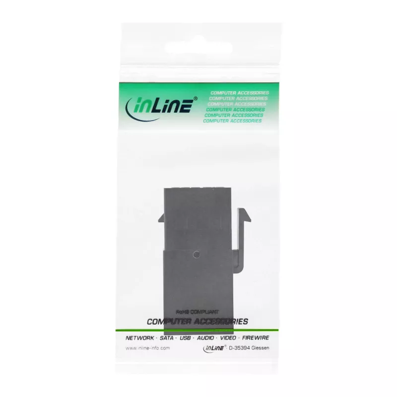 InLine USB 3.1 Snap-In-moodul, USB-A F/F, must korpus
