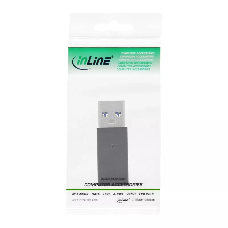 USB 3.2 Gen.2 adapter InLine 35810 USB-A-pistik USB-C emane