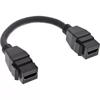 InLine HDMI 2x Keystone kaabel 4K/60Hz, HDMI A-pesa/emane, must, 0,2m