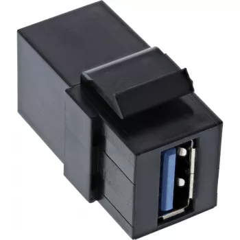 InLine USB 3.1 Snap-In moodul, USB-A F/F, 90° nurga all, must korpus
