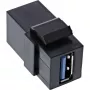 InLine USB 3.1 Snap-In moodul, USB-A F/F, 90° nurga all, must korpus