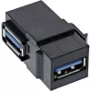 InLine USB 3.1 Snap-In moodul, USB-A F/F, 90° nurga all, must korpus