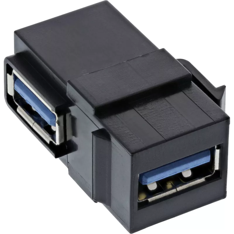 InLine USB 3.1 Snap-In moodul, USB-A F/F, 90° nurga all, must korpus