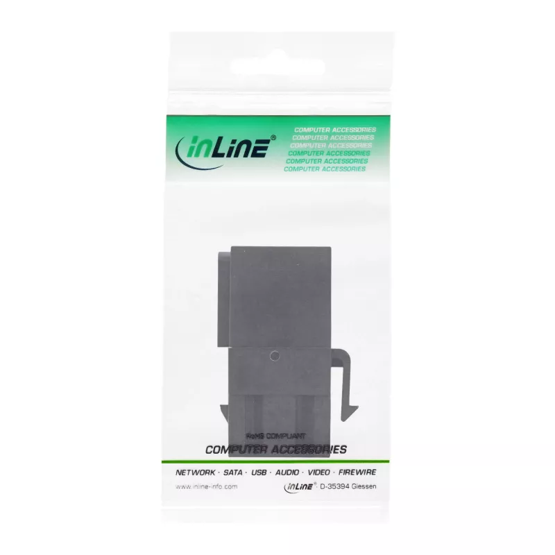 InLine USB 3.1 Snap-In moodul, USB-A F/F, 90° nurga all, must korpus