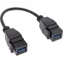 InLine USB 3.2 Gen1 2x keystone adapterkaabel, 2x USB A keystone pesa, 0,2m
