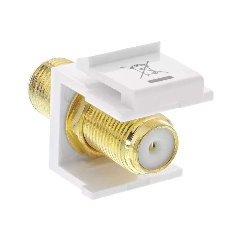 InLine Keystone paigaldusadapter, satelliitkaablile, 2x F-pesa, valge