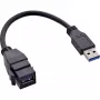 USB 3.2 Gen1 adapterkaabel InLine 76206C 0,2 m USB A-pistik Keystone emane
