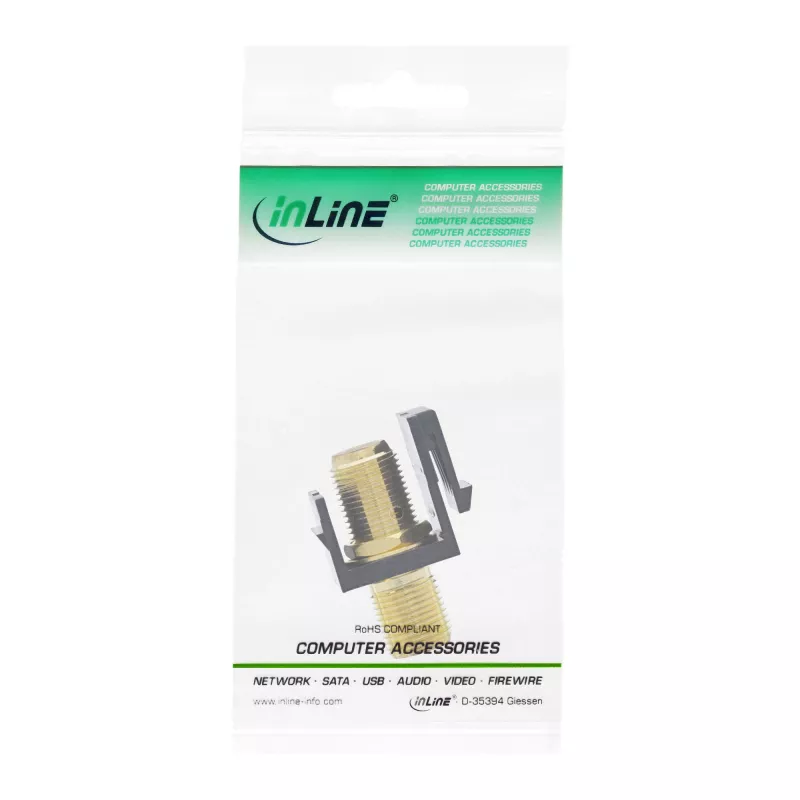 InLine Keystone paigaldusadapter satelliitkaablile, 2x F-pesa, must