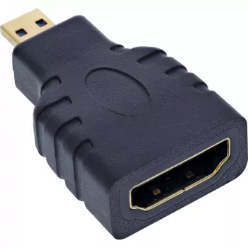 InLine HDMI-adapter HDMI A-pesa / HDMI D isane, 4K/60Hz, kullatud
