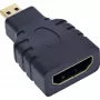 InLine HDMI-adapter HDMI A-pesa / HDMI D isane, 4K/60Hz, kullatud