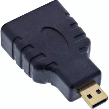 InLine HDMI-adapter HDMI A-pesa / HDMI D isane, 4K/60Hz, kullatud